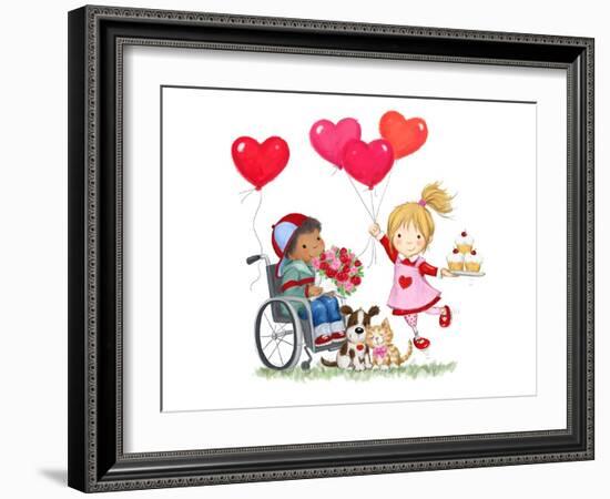 Children in February-MAKIKO-Framed Giclee Print