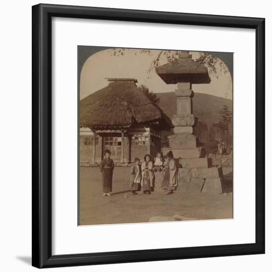 Children in front of village schoolhouse, Karuizawa, Japan', 1904-Unknown-Framed Photographic Print