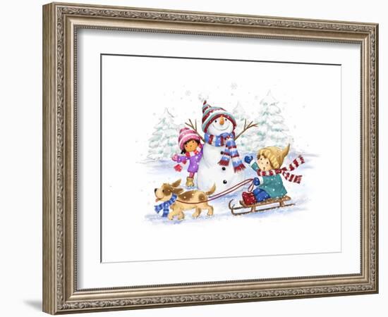 Children in January-MAKIKO-Framed Giclee Print