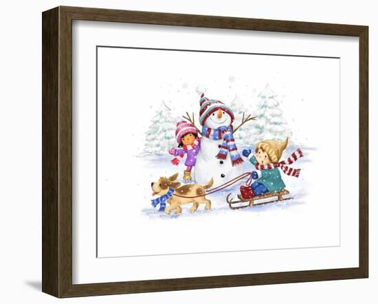 Children in January-MAKIKO-Framed Giclee Print