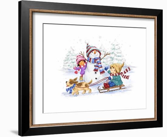 Children in January-MAKIKO-Framed Giclee Print