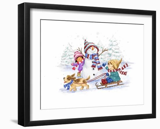 Children in January-MAKIKO-Framed Giclee Print