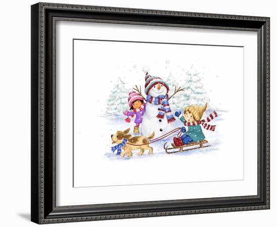 Children in January-MAKIKO-Framed Giclee Print