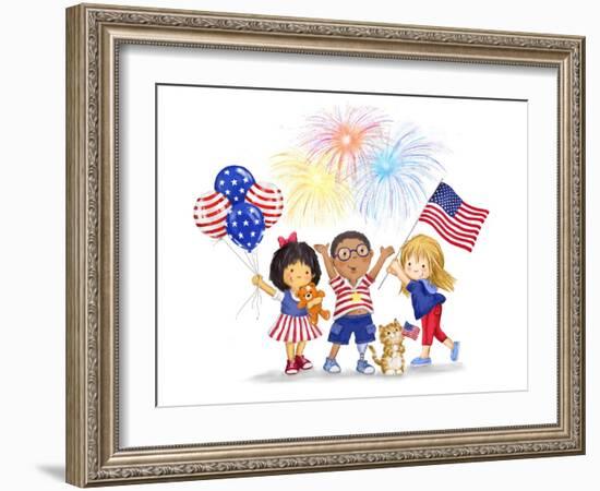 Children in July-MAKIKO-Framed Giclee Print