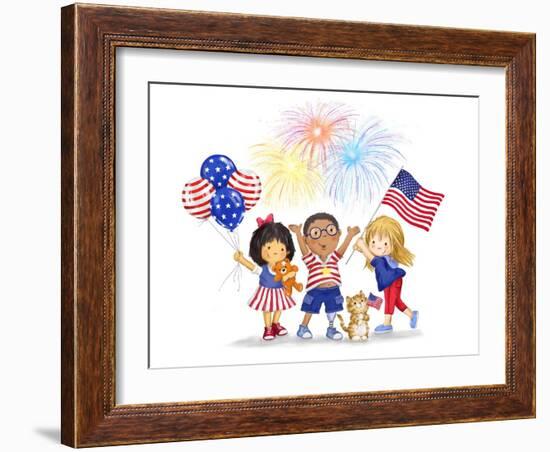 Children in July-MAKIKO-Framed Giclee Print