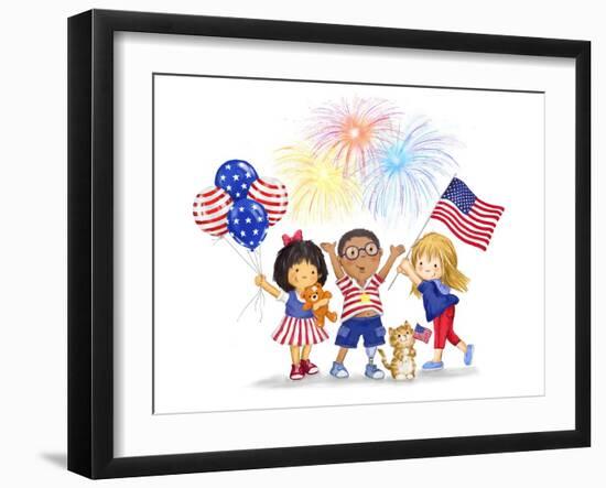 Children in July-MAKIKO-Framed Giclee Print