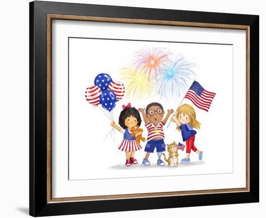 Children in July-MAKIKO-Framed Giclee Print