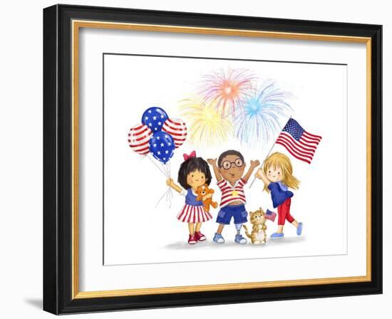 Children in July-MAKIKO-Framed Giclee Print