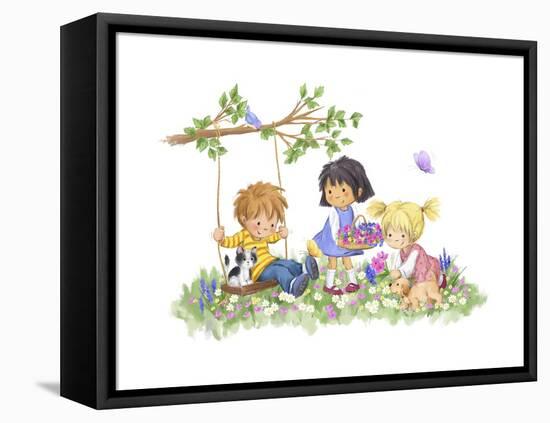 Children in May-MAKIKO-Framed Premier Image Canvas