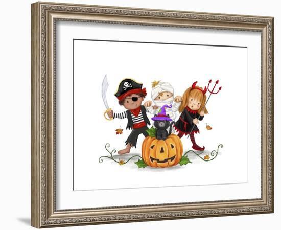 Children in October-MAKIKO-Framed Giclee Print