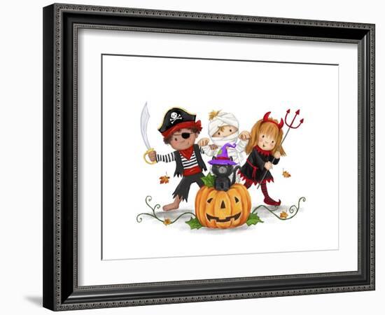 Children in October-MAKIKO-Framed Giclee Print