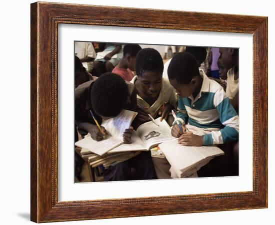 Children in School in Espungabera, Mamica Province, Mozambique, Africa-Liba Taylor-Framed Photographic Print