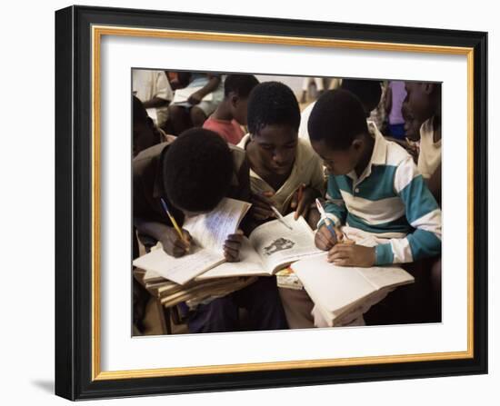 Children in School in Espungabera, Mamica Province, Mozambique, Africa-Liba Taylor-Framed Photographic Print