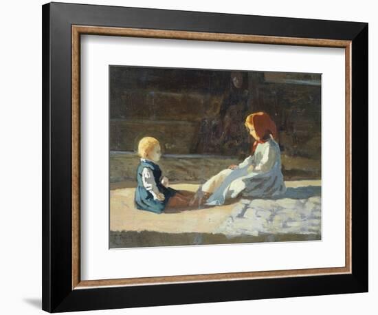 Children in Sun, Circa 1860-Cristiano Banti-Framed Giclee Print