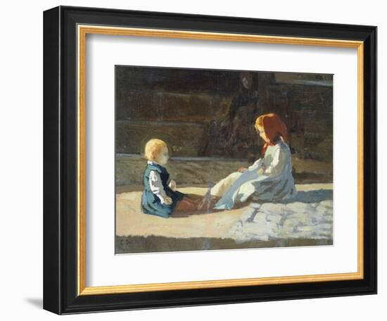 Children in Sun, Circa 1860-Cristiano Banti-Framed Giclee Print