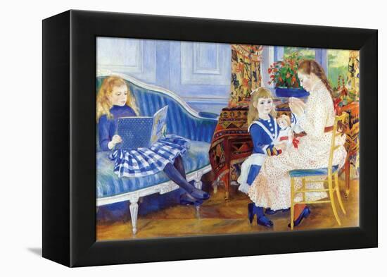 Children in the Afternoon in Wargemont-Pierre-Auguste Renoir-Framed Stretched Canvas