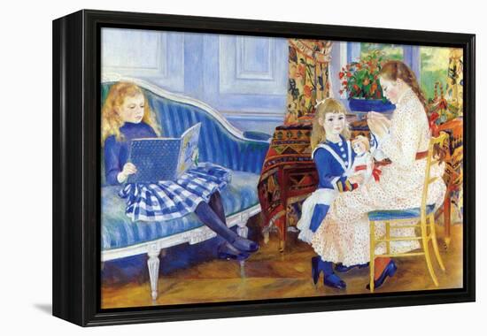 Children in the Afternoon in Wargemont-Pierre-Auguste Renoir-Framed Stretched Canvas