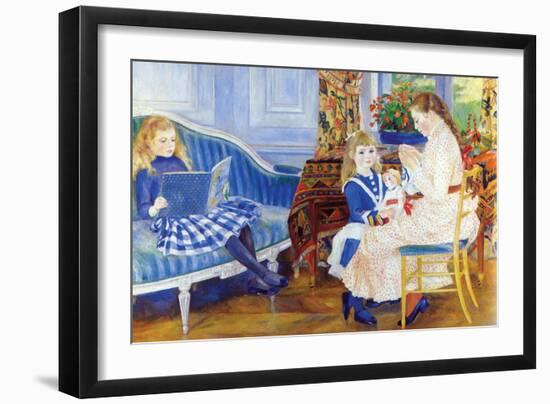 Children in the Afternoon in Wargemont-Pierre-Auguste Renoir-Framed Art Print