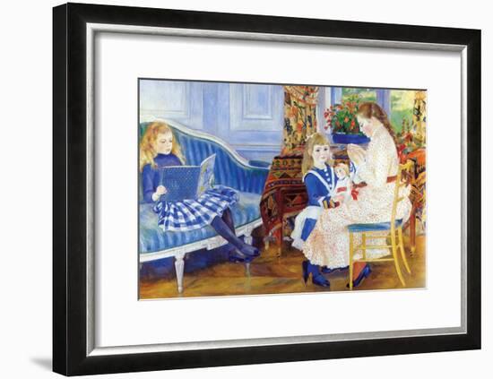 Children in the Afternoon in Wargemont-Pierre-Auguste Renoir-Framed Art Print