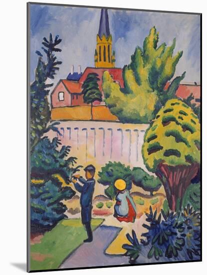 Children in the Garden, 1912-Auguste Macke-Mounted Giclee Print