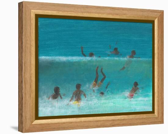 Children in the Surf, 2015-Lincoln Seligman-Framed Premier Image Canvas