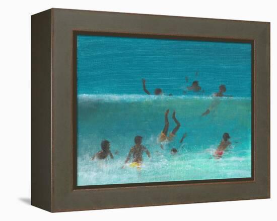 Children in the Surf, 2015-Lincoln Seligman-Framed Premier Image Canvas