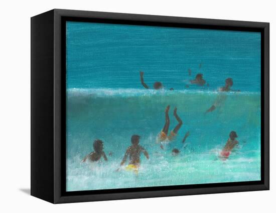 Children in the Surf, 2015-Lincoln Seligman-Framed Premier Image Canvas