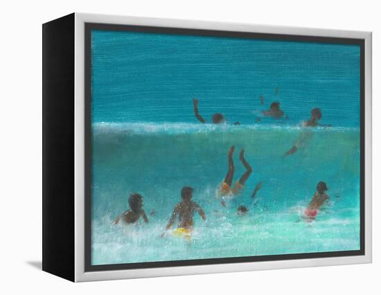 Children in the Surf, 2015-Lincoln Seligman-Framed Premier Image Canvas