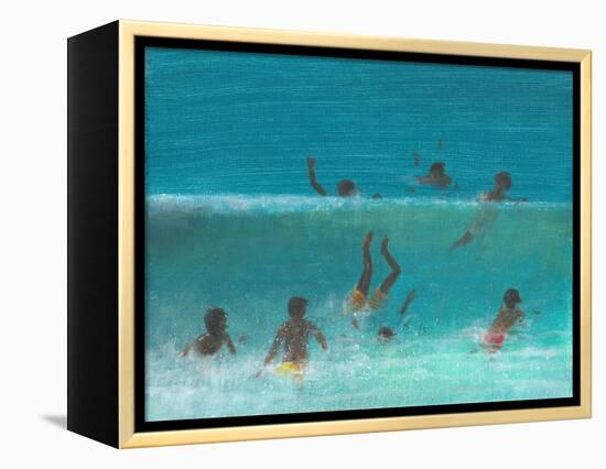 Children in the Surf, 2015-Lincoln Seligman-Framed Premier Image Canvas