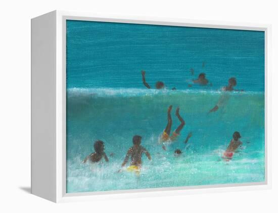 Children in the Surf, 2015-Lincoln Seligman-Framed Premier Image Canvas