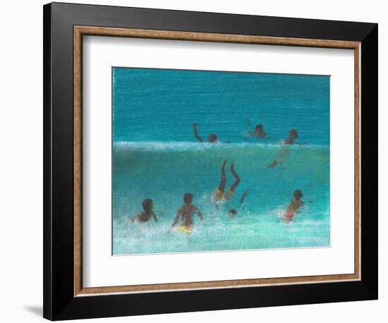 Children in the Surf, 2015-Lincoln Seligman-Framed Giclee Print