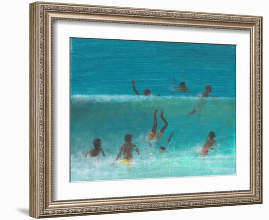 Children in the Surf, 2015-Lincoln Seligman-Framed Giclee Print