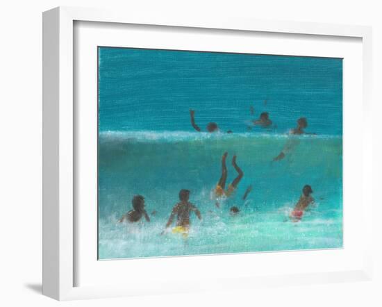 Children in the Surf, 2015-Lincoln Seligman-Framed Giclee Print