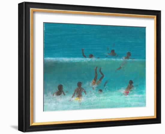 Children in the Surf, 2015-Lincoln Seligman-Framed Giclee Print