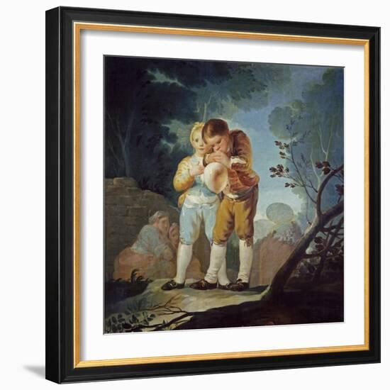 Children Inflating a Bladder, 1778-Francisco de Goya-Framed Giclee Print