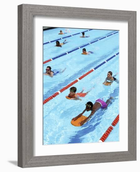 Children Learning to Swim-Bill Bachmann-Framed Photographic Print