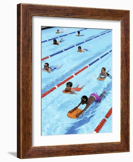 Children Learning to Swim-Bill Bachmann-Framed Photographic Print