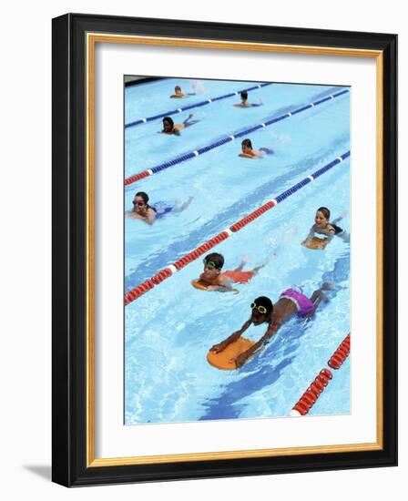 Children Learning to Swim-Bill Bachmann-Framed Photographic Print