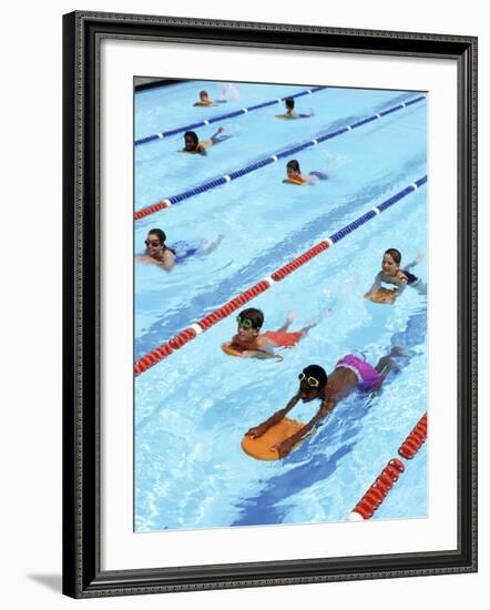 Children Learning to Swim-Bill Bachmann-Framed Photographic Print