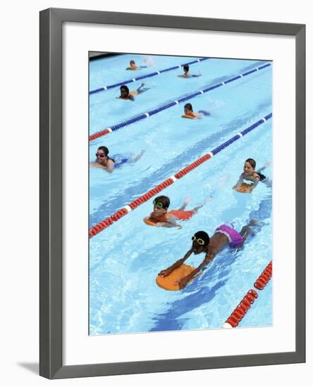 Children Learning to Swim-Bill Bachmann-Framed Photographic Print