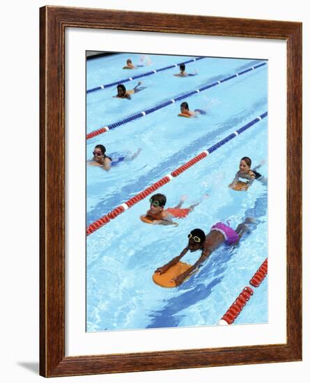 Children Learning to Swim-Bill Bachmann-Framed Photographic Print