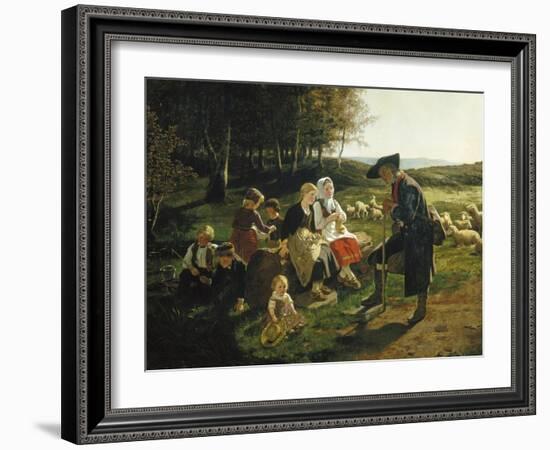 Children Listen to a Shepherd, 1868-Hubert Salentin-Framed Giclee Print