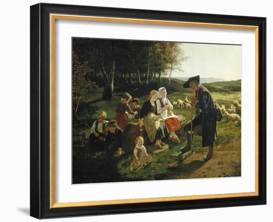 Children Listen to a Shepherd, 1868-Hubert Salentin-Framed Giclee Print