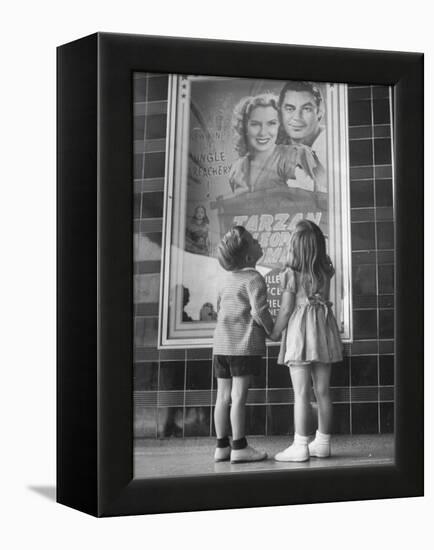 Children Looking at Posters Outside Movie Theater-Charles E^ Steinheimer-Framed Premier Image Canvas