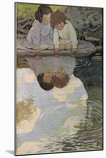 Children Looking at their Reflections, from 'A Child's Garden of Verses' by Robert Louis…-Jessie Willcox-Smith-Mounted Giclee Print