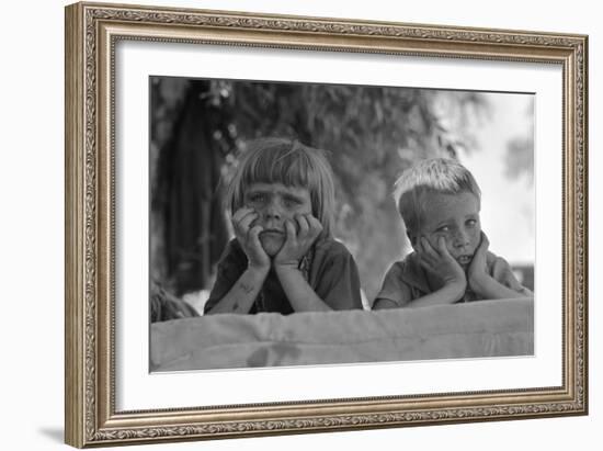 Children of Oklahoma Drought Refugee-Dorothea Lange-Framed Art Print