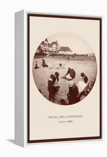 Children on Beach, Hotel del Coronado, San Diego, California-null-Framed Stretched Canvas