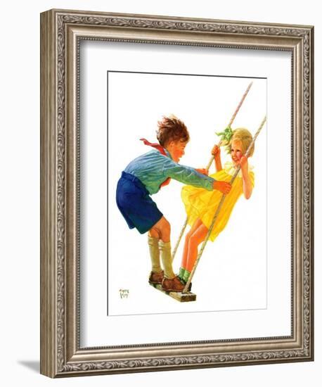 "Children on Swing,"June 22, 1935-Eugene Iverd-Framed Giclee Print