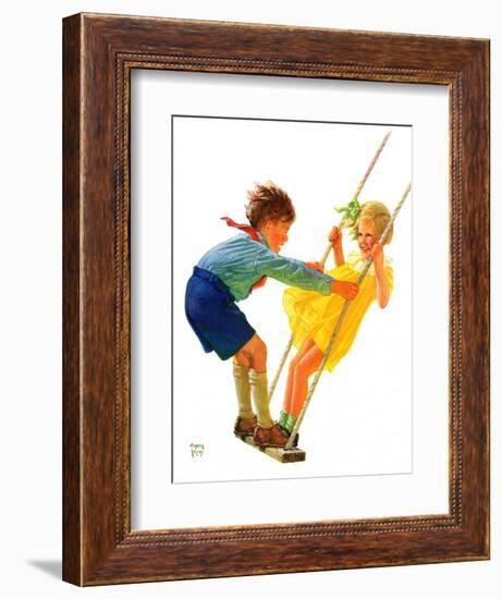 "Children on Swing,"June 22, 1935-Eugene Iverd-Framed Giclee Print