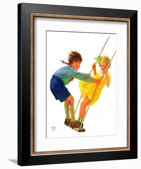 "Children on Swing,"June 22, 1935-Eugene Iverd-Framed Giclee Print